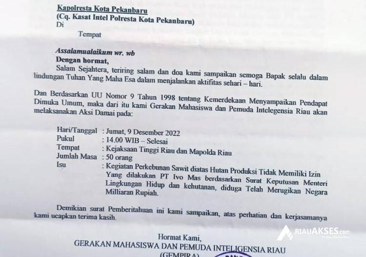 Dituding Garap Hutan 13.432 Hektare untuk Kebun Sawit, PT Ivo Mas Tunggal Bakal Didemo ke Kejati dan Mapolda Riau