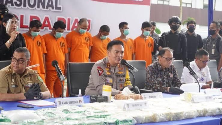 Polda Riau Musnahkan Barang Bukti Narkoba Hasil Penangkapan 3 Bulan Terakhir