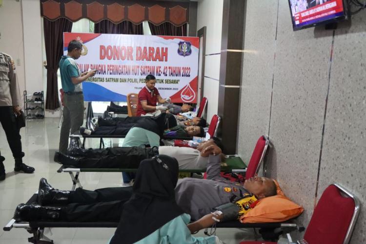 HUT ke-42, Satpam Kuansing Gelar Donor Darah, 32 Kantong Terkumpul