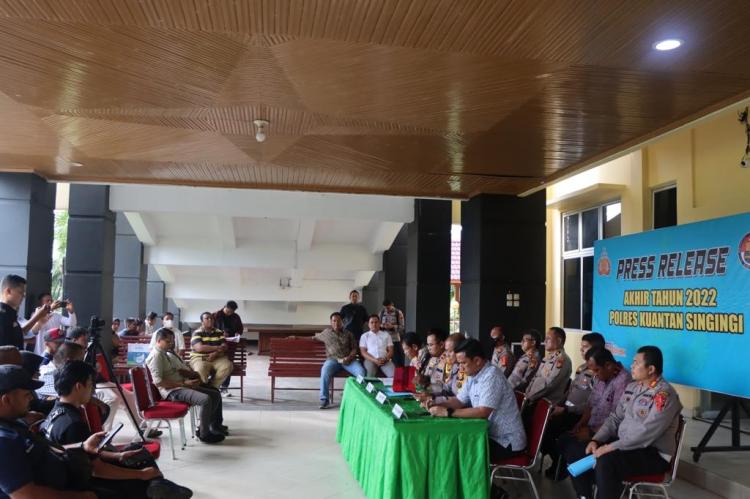 Laporan Akhir Tahun Polres Kuansing, Tangani 336 Kasus dan Akui Kekurangan Personil