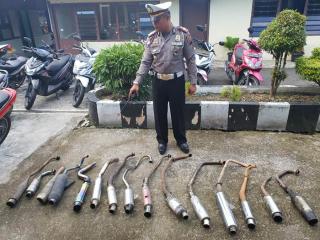 Polresta Pekanbaru Razia Knalpot Brong, Pemilik Kendaraan Bisa Dipenjara dan Denda
