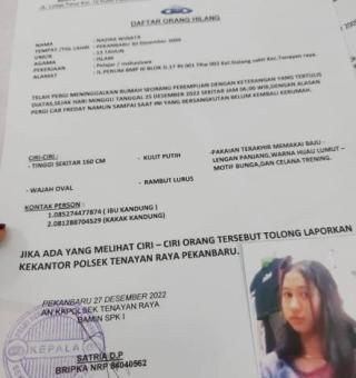 Tidak Pulang Setelah Pamit Pergi CFD, Gadis 13 Tahun di Pekanbaru Ditemukan Polisi di SPBU