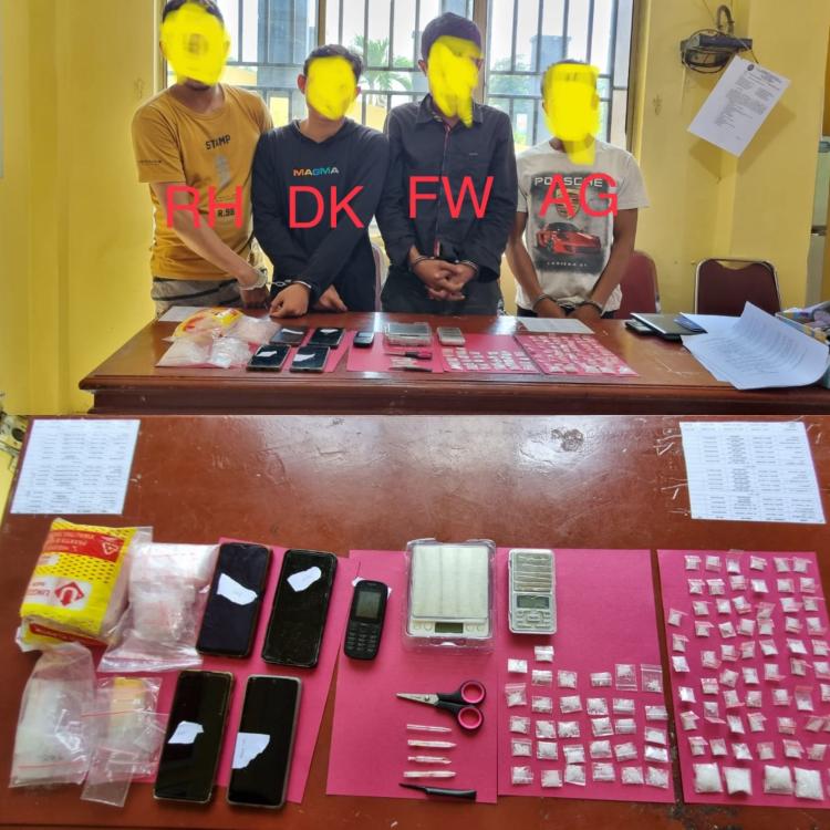 Polres Kuansing Amankan 7 Tersangka Pengedar Narkoba, 6 Pelaku Ditangkap di Pekanbaru