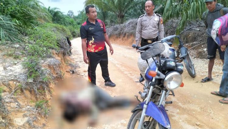 Pria di Kuansing Ditemukan Tewas Tertindih Motornya Sendiri di Jalan Kebun Sawit