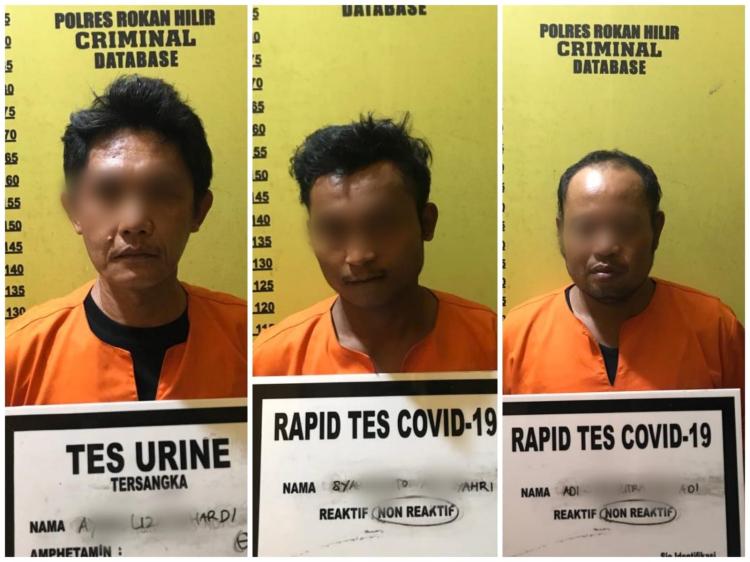 Polisi Rohil Gerebek Pondok Kecil Sarang Transaksi Narkoba, Tiga Orang Diamankan