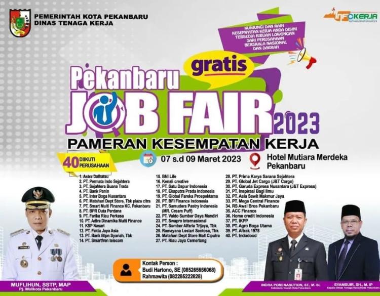 Pekanbaru Job Fair Dibuka, Ini 44 Perusahaan yang Buka Lowongan