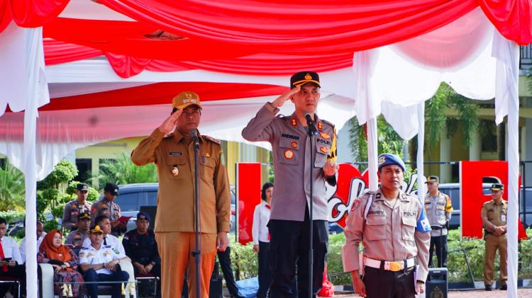 Polres Rohil Apel Gelar Pasukan Operasi Ketupat Lancang Kuning 2023, Wabup Bacakan Amanat Kapolri