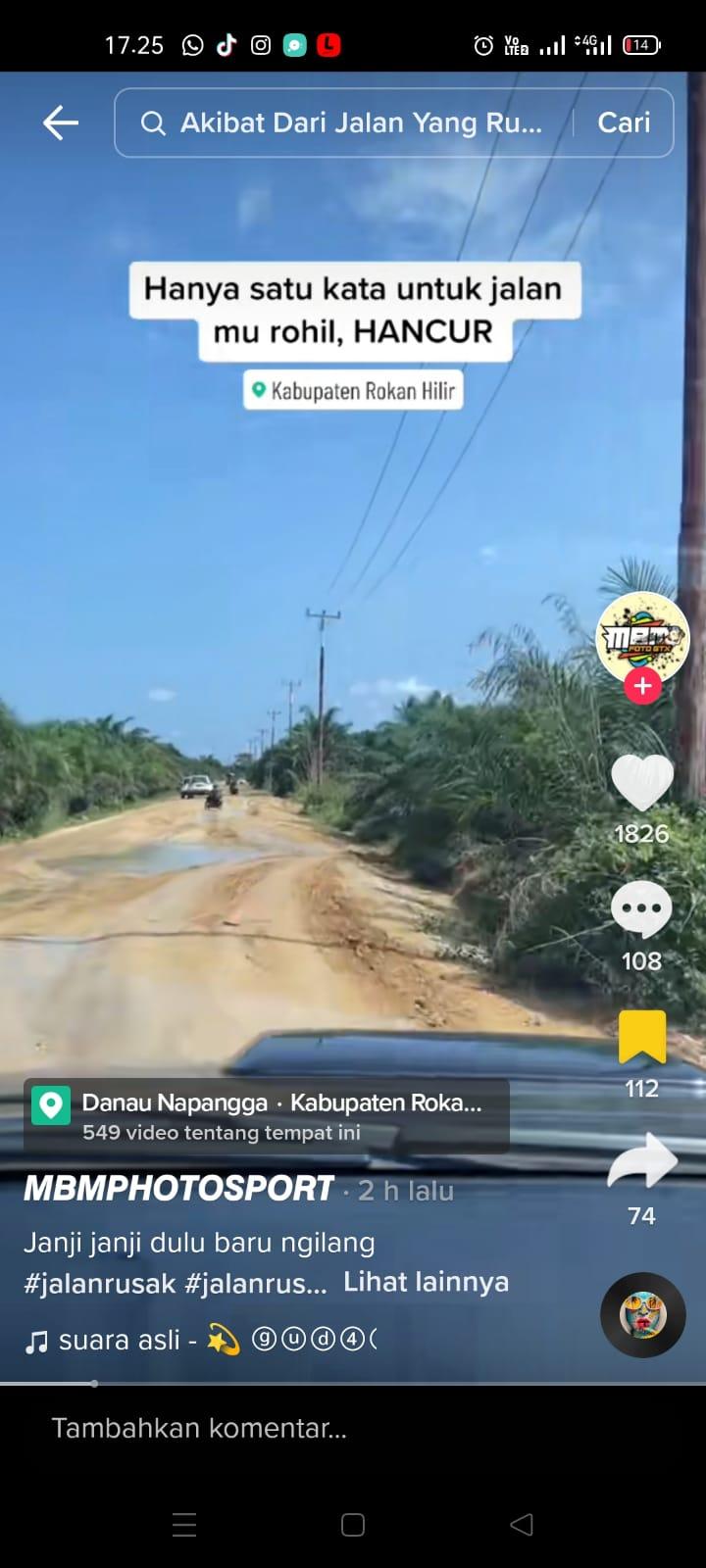 Viral Jalan Licin Berlumpur Penuh Kubangan di Rokan Hilir, Netizen: Ini Jalan Keramat, Dari Aku Lahir Sampai Mau Nikah Gini-gini Aja!