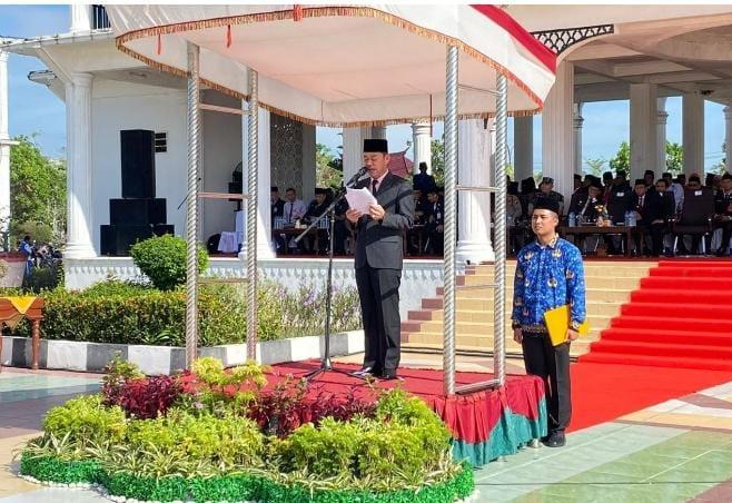 Peringatan Hari Otonomi Daerah dan Hardiknas 2023, Bupati Rohil Sampaikan Hal Ini