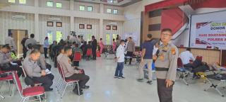 Bakti Sosial Donor Darah Polres Rohil Sambut HUT Bhayangkara Kumpulkan 110 Kantong Darah