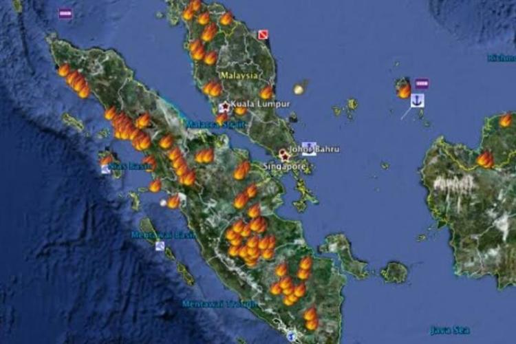609 Titik Panas Kepung Pulau Sumatera Hari Ini, di Riau Ada 10 Hotspot
