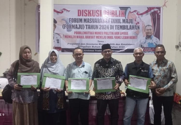 Cegah Politik Uang Pemilu 2024, Formaju Inhil Gelar Diskusi Publik