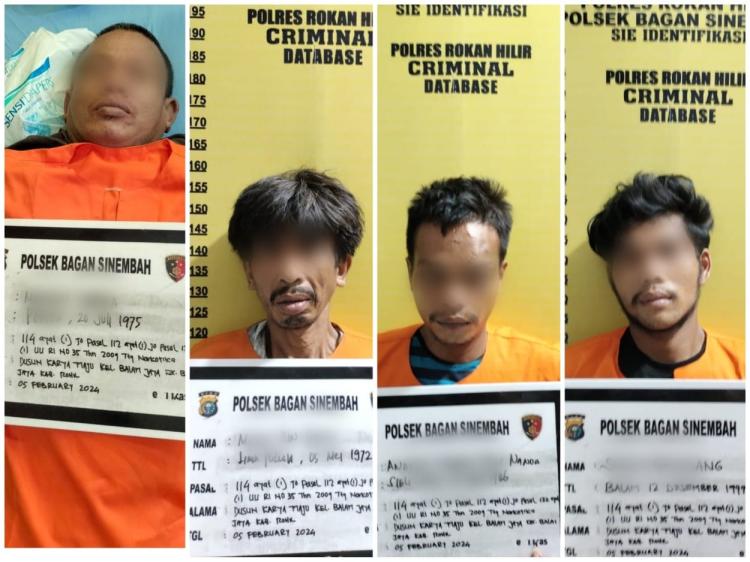 4 Pengedar Sabu di Rohil Diringkus, Satu Diantaranya Lumpuh