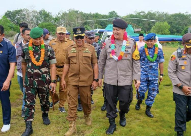 Berbatasan Langsung dengan Malaysia, Kapolda Riau dan Dua Jenderal TNI Cek Kesiapan Pemilu di Pulau Rangsang