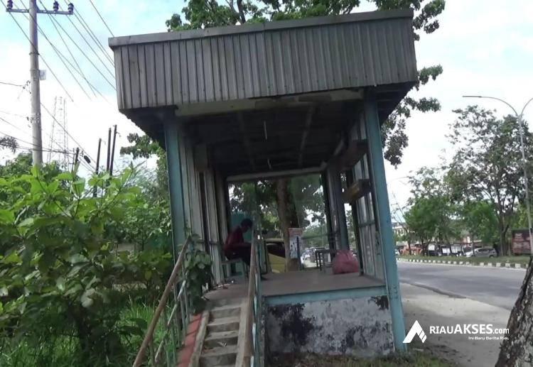 Keadaan Beberapa Halte Bus di Pekanbaru yang Sudah Tak Layak, Masyarakat Minta Pemerintah Lakukan Perbaikan