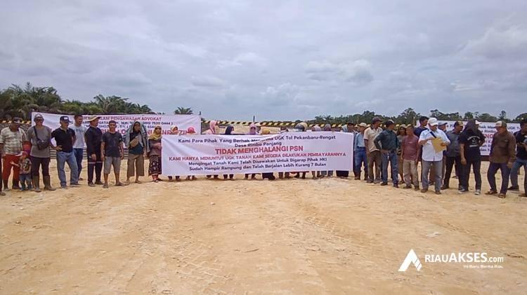 Tuntut Pelunasan Pembayaran Lahan, Warga Tutup Pembangunan Jalan Tol Pekanbaru-Rengat