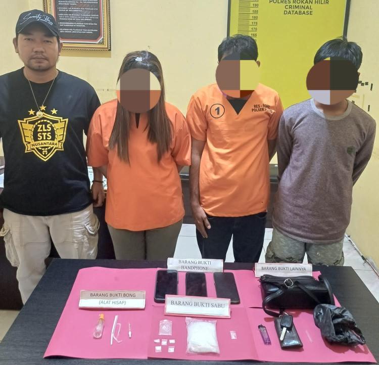 Sat Res Narkoba Polres Rokan Hilir  Mengungkap Kasus Narkoba di Pematang Binjai, 3 Orang Ditangkap