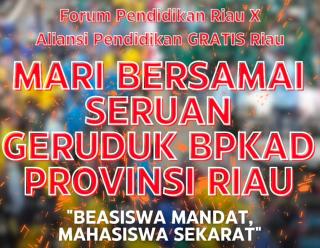 Mahasiswa Ancam Geruduk Kantor BPKAD Riau: Cairkan Beasiswa Paling Lama 15 Januari 2025!