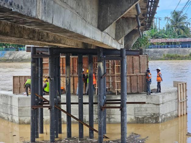 Progres Perbaikan Jembatan Sungai Rokan di Rohul Sudah Capai 86 Persen