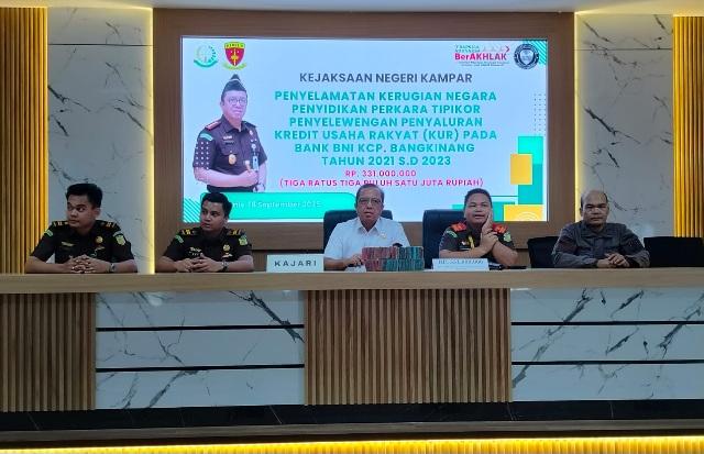 Kasus Korupsi KUR di BNI Bangkinang, Kejaksaan Sita Rp 331 Juta