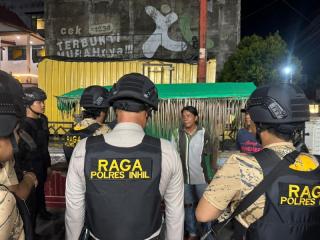 Tim RAGA Polres Inhil Wara-wiri Patroli Malam Beri Rasa Aman bagi Warga