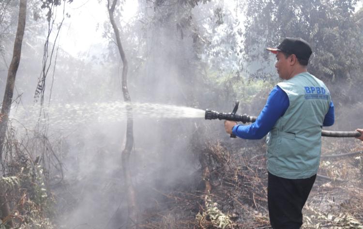 Wawako Markarius Turun Tangan Langsung Padamkan Api, di 4 Titik Lahan Kecamatan Payung Sekaki