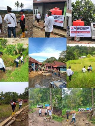 Gajah Muda Nusantara (GMN) Kota Pekanbaru, Bangun Posko Air Bersih Gratis, Pikul Logistik Jalan Kaki ke Lokasi Bencana di Batu Busuk Padang