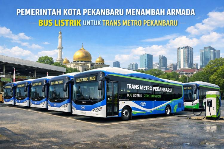 Dalam Pengiriman, Pemko Pekanbaru Tambah Belasan Bus Listrik untuk TMP