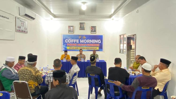 Coffee Morning Polsek Bagan Sinembah Hangat dan Penuh Keakraban, Sinergi Tokoh Daerah Diperkuat demi Kamtibmas Kondusif