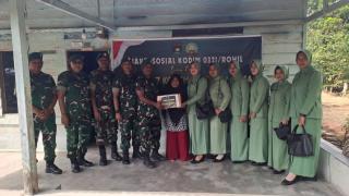 Danramil 03 Bagan Sinembah Salurkan Sembako untuk Warakawuri dan Anak Berkebutuhan Khusus di HUT Korem 031/WB ke-76