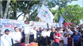 Semarak May Day di Kampar, Bupati Tekankan Kebersamaan